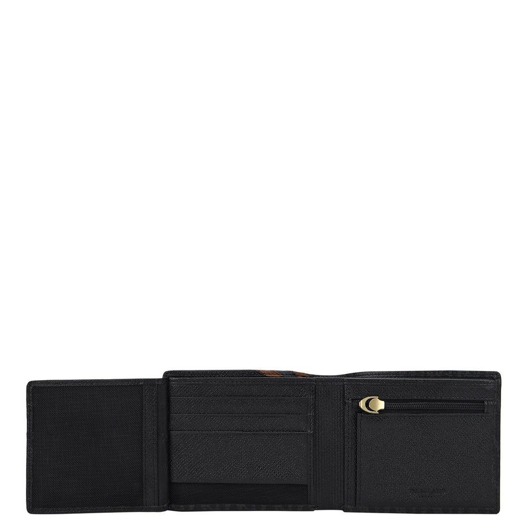 Monogram Bifold Men's Wallet - Black & Tan