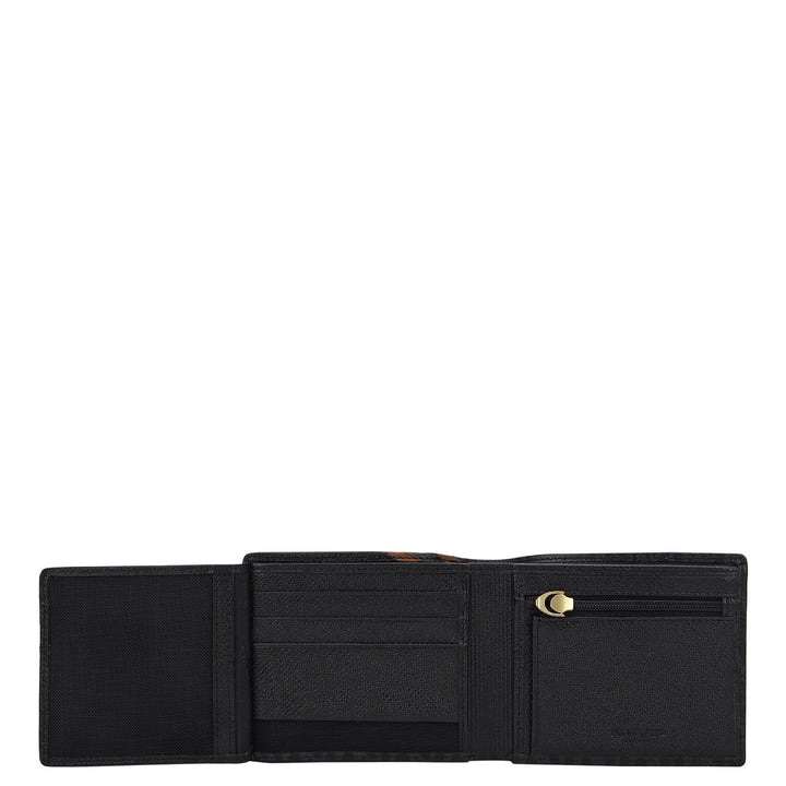 Monogram Bifold Men's Wallet - Black & Tan