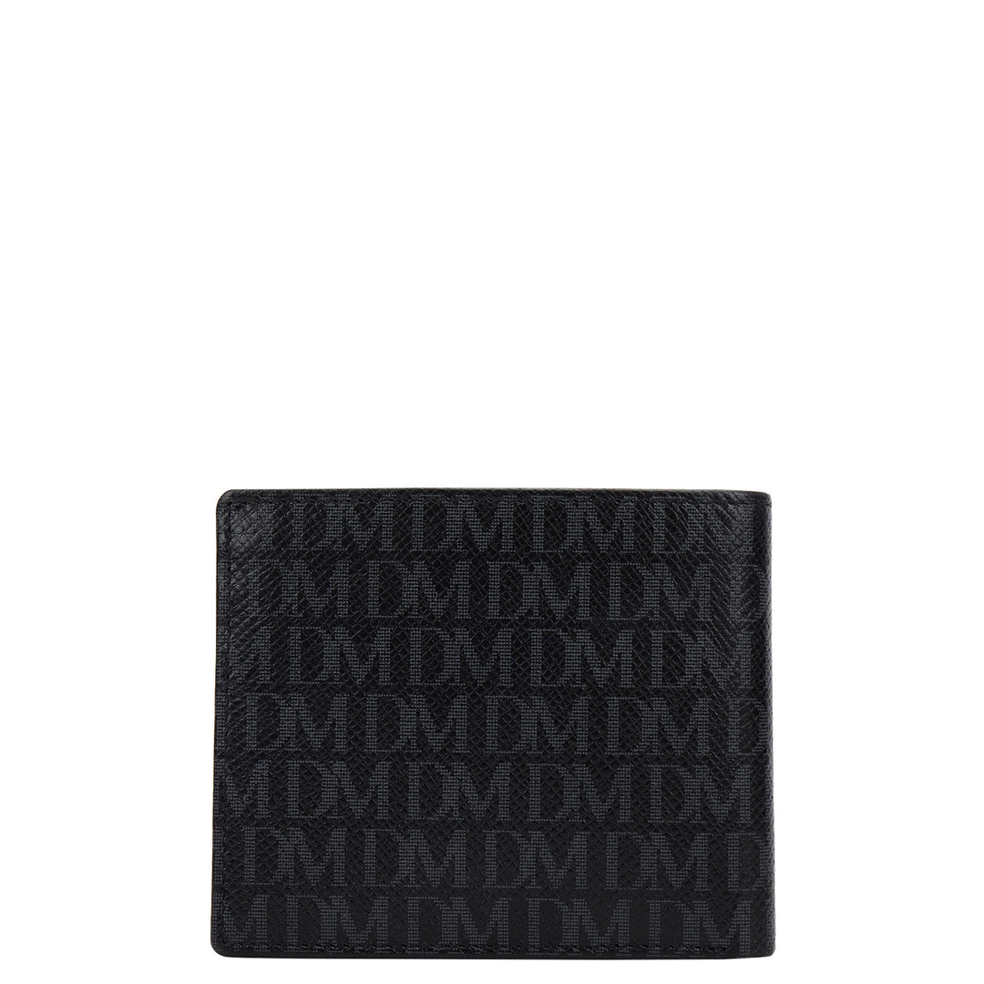 Monogram Bifold Men's Wallet - Black & Tan