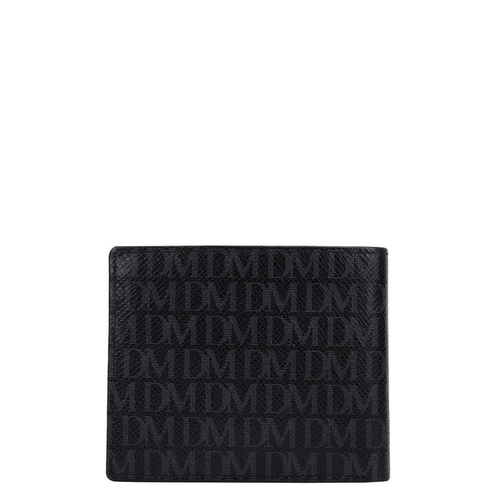 Monogram Bifold Men's Wallet - Black & Tan