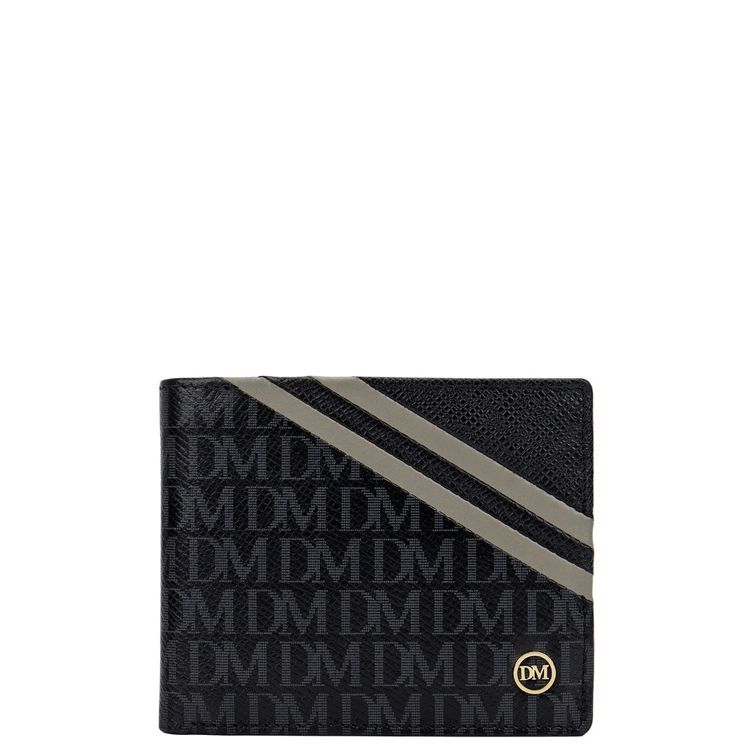 Monogram Bifold Men's Wallet - Black & Grey