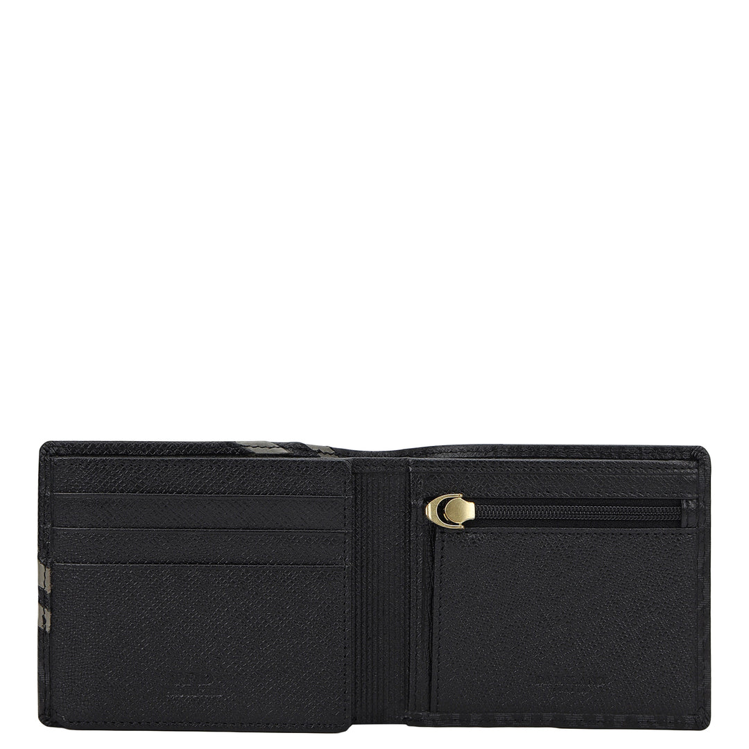 Monogram Bifold Men's Wallet - Black & Grey
