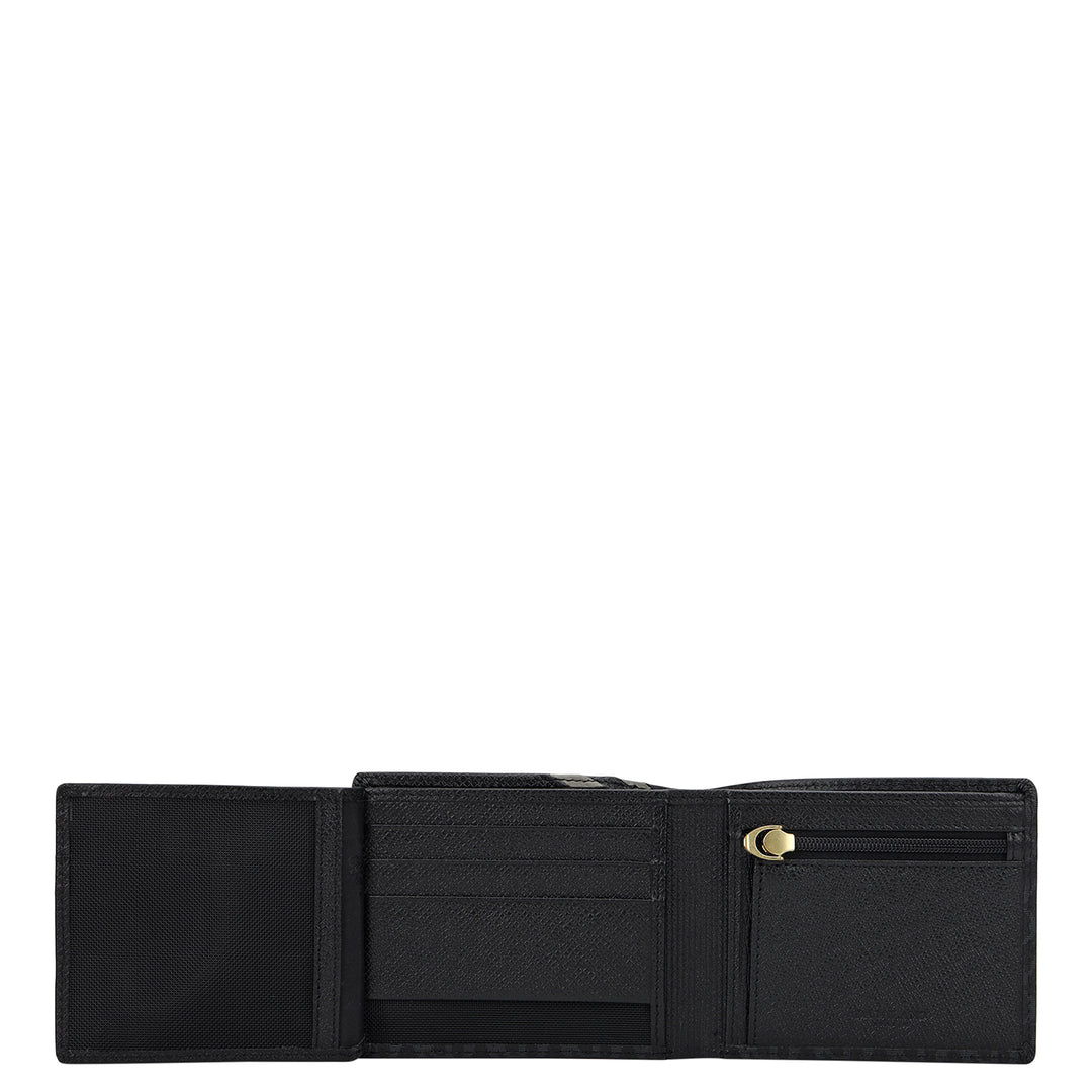Monogram Bifold Men's Wallet - Black & Grey