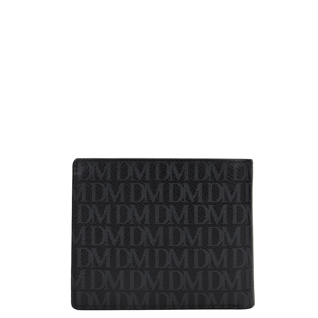 Monogram Bifold Men's Wallet - Black & Grey