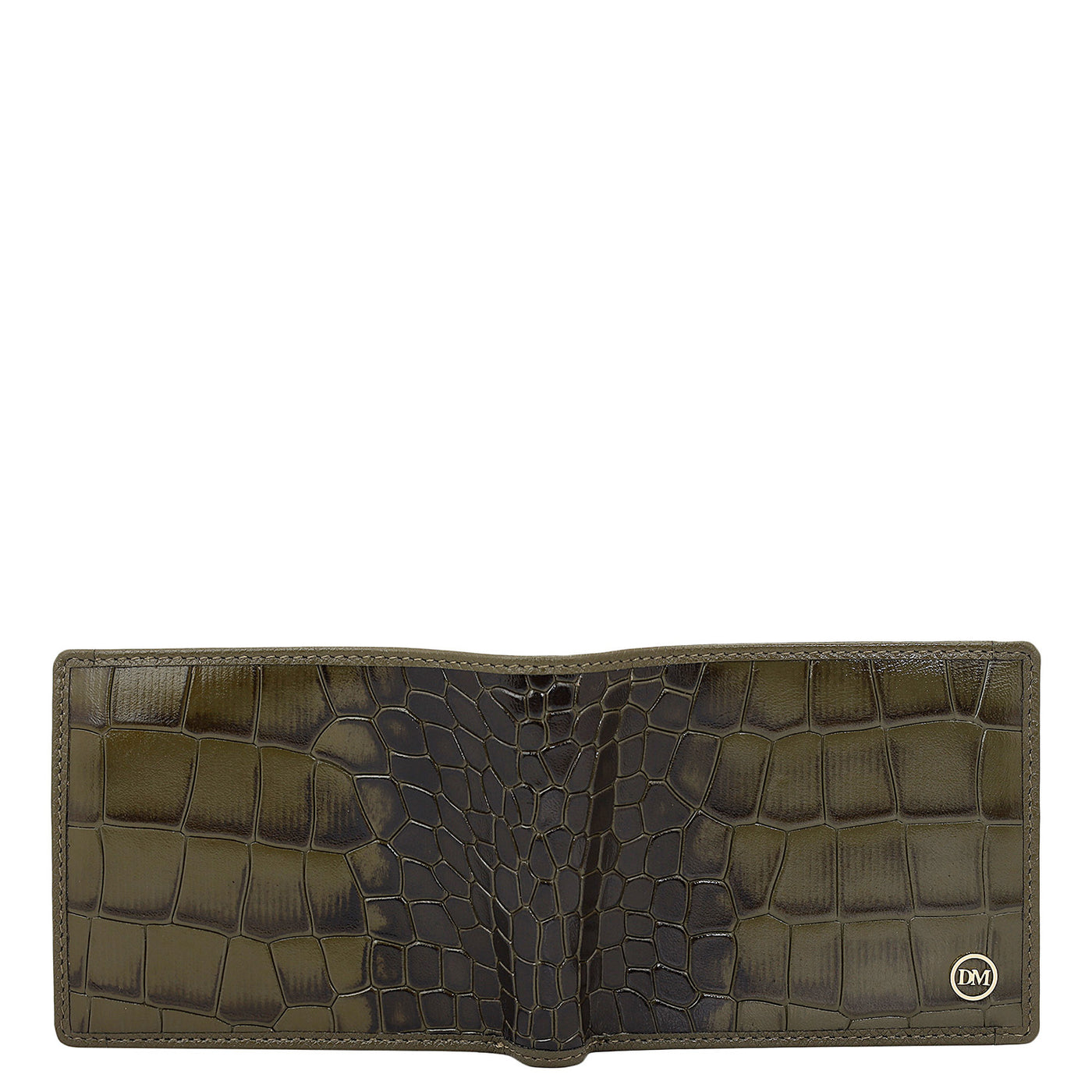 Military Green Bifold Leather Mens Wallet