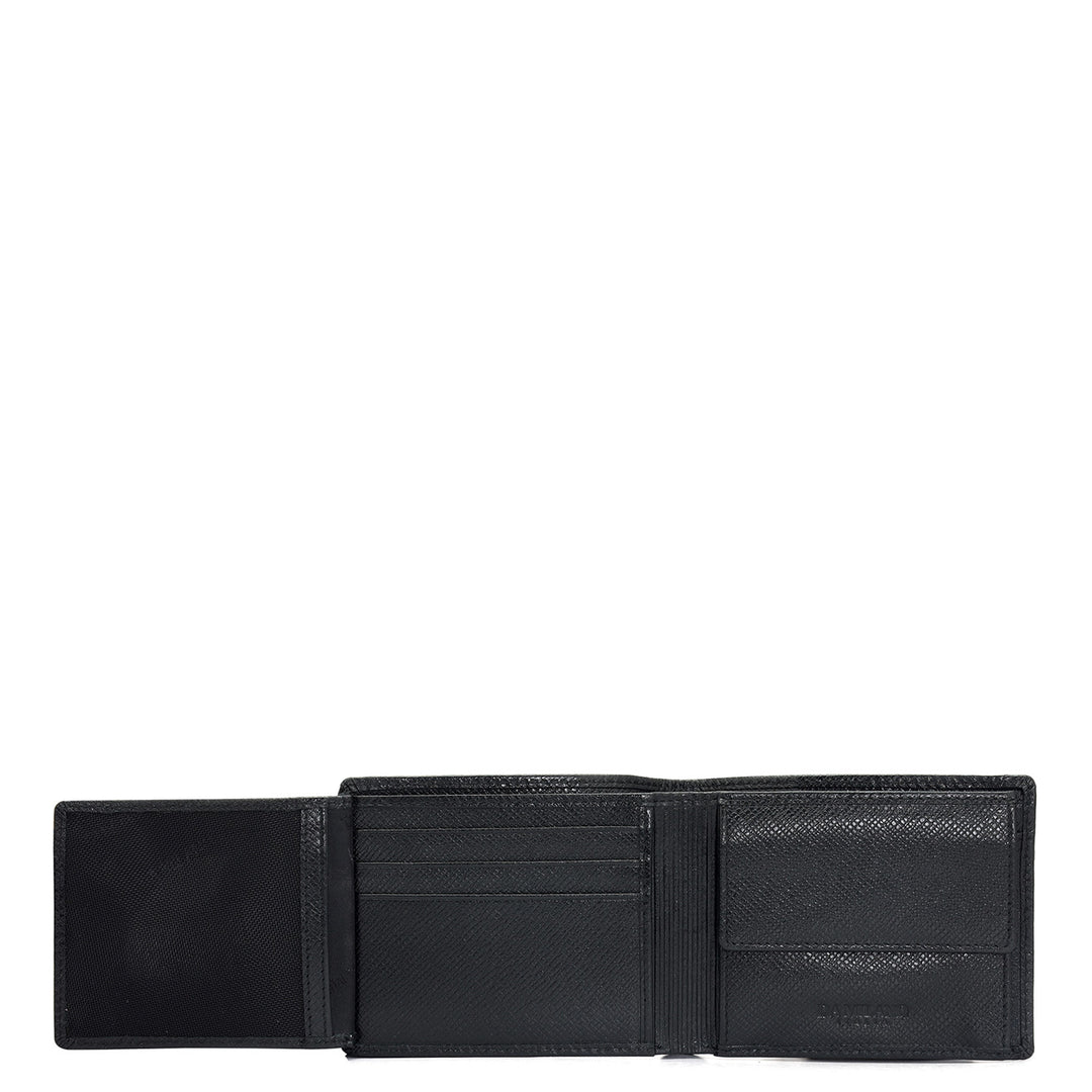 Black Bifold Leather Mens Wallet