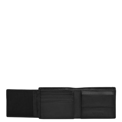 Black Bifold Leather Mens Wallet