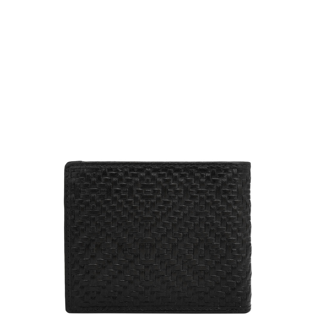 Mat-Weave Bifold Men's Wallet - Black