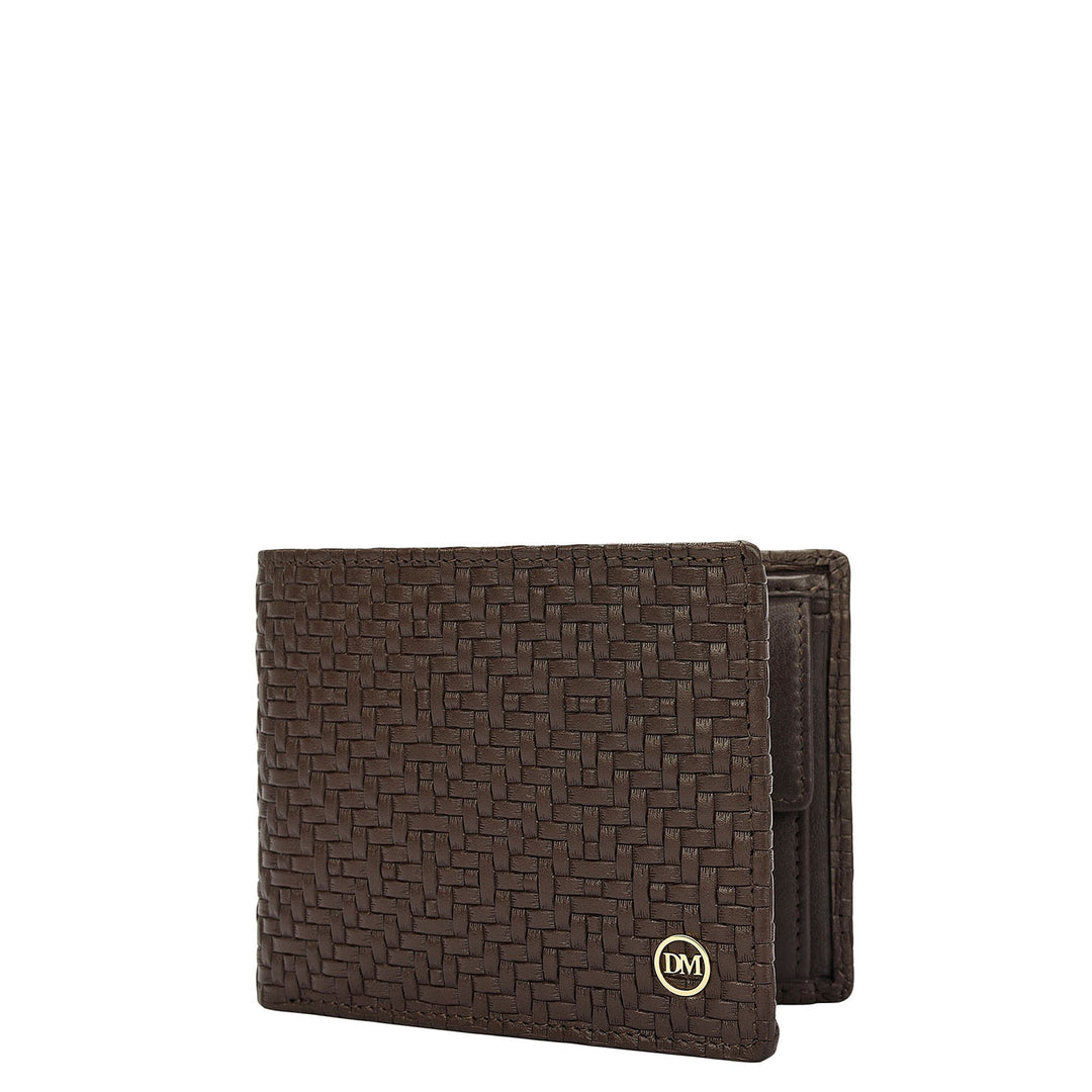 Mat-Weave Bifold Men's Wallet - Brown