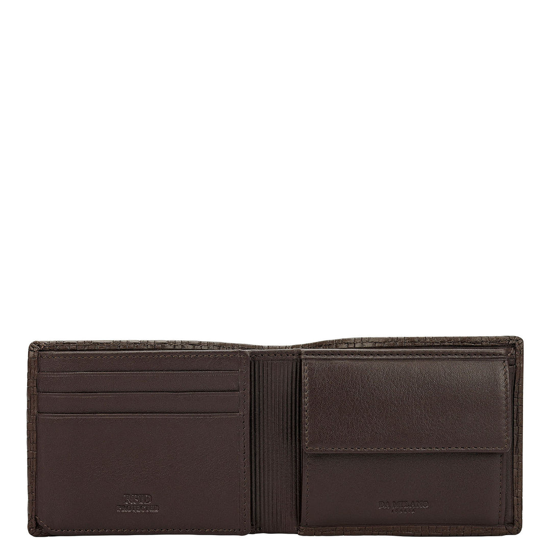 Mat-Weave Bifold Men's Wallet - Brown