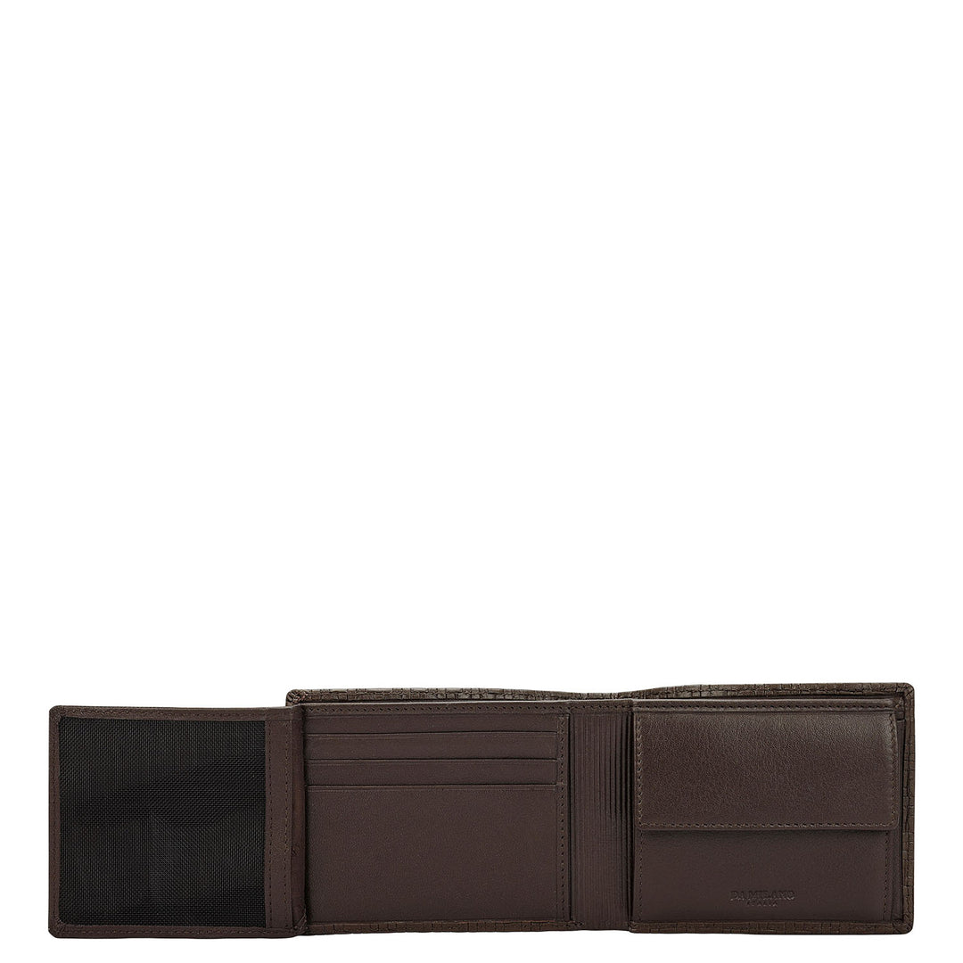 Mat-Weave Bifold Men's Wallet - Brown
