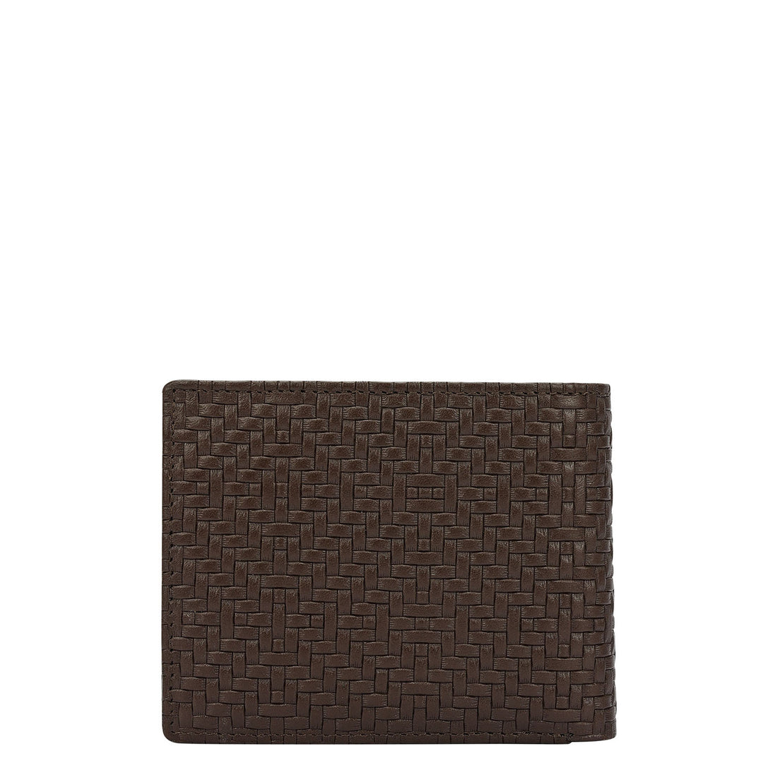 Mat-Weave Bifold Men's Wallet - Brown