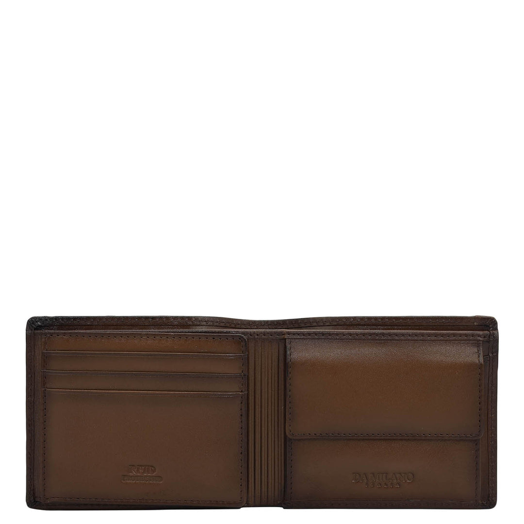 Cognac Bifold Leather Mens Wallet