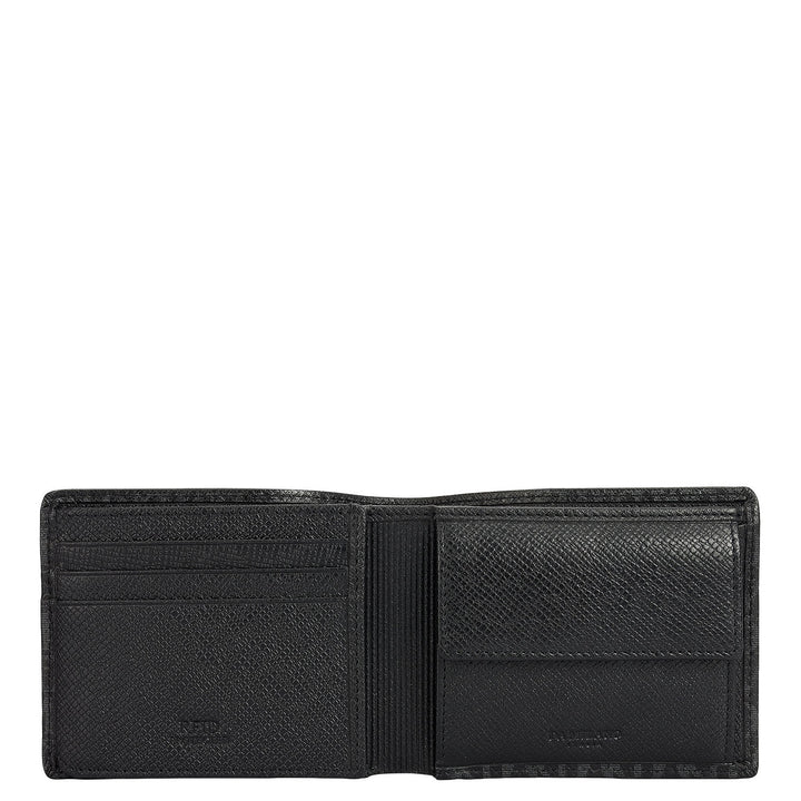 Black Bifold Leather Mens Wallet