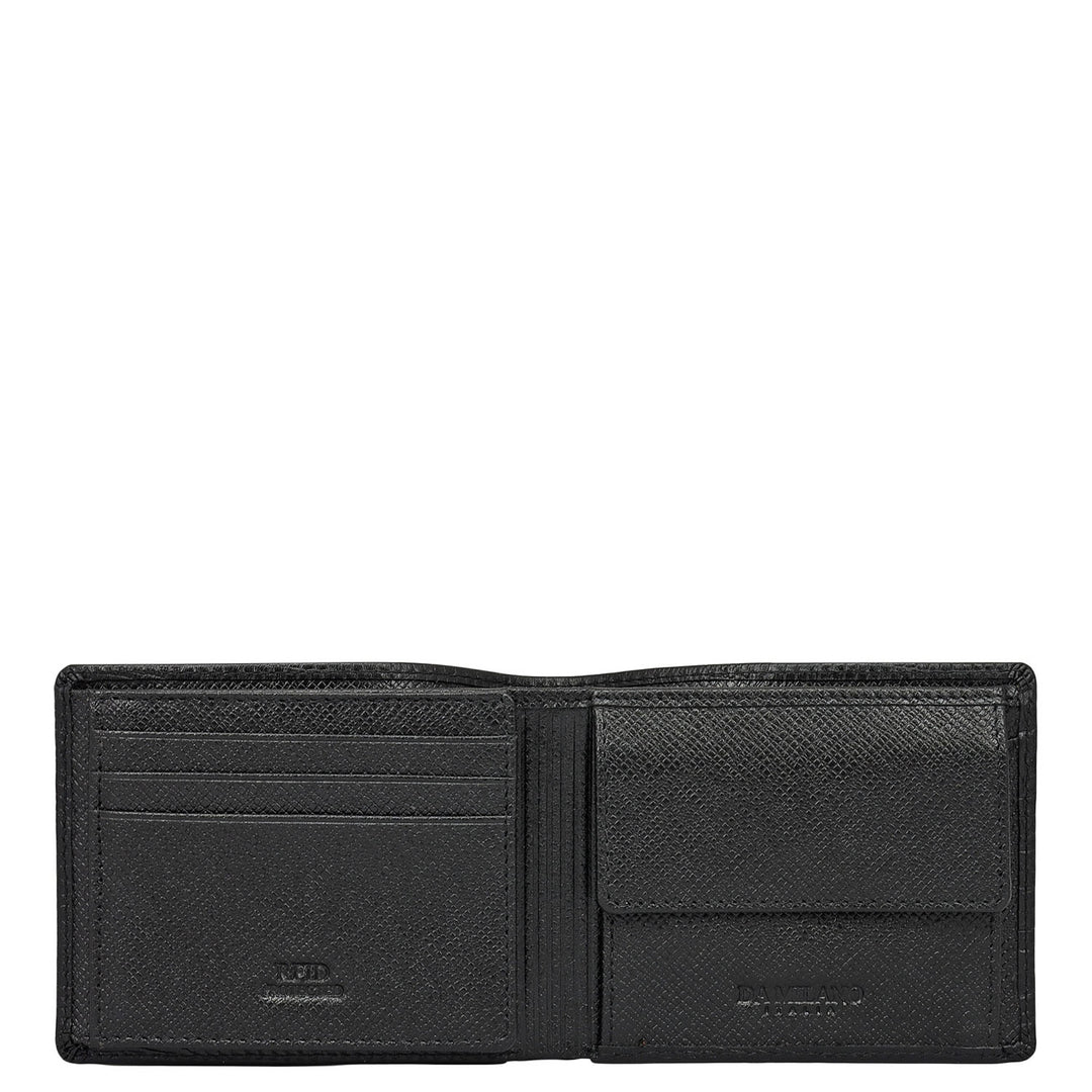 Black Bifold Leather Mens Wallet