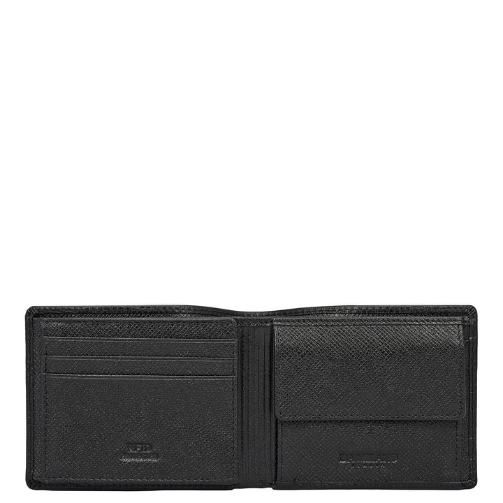 Black Bifold Leather Mens Wallet