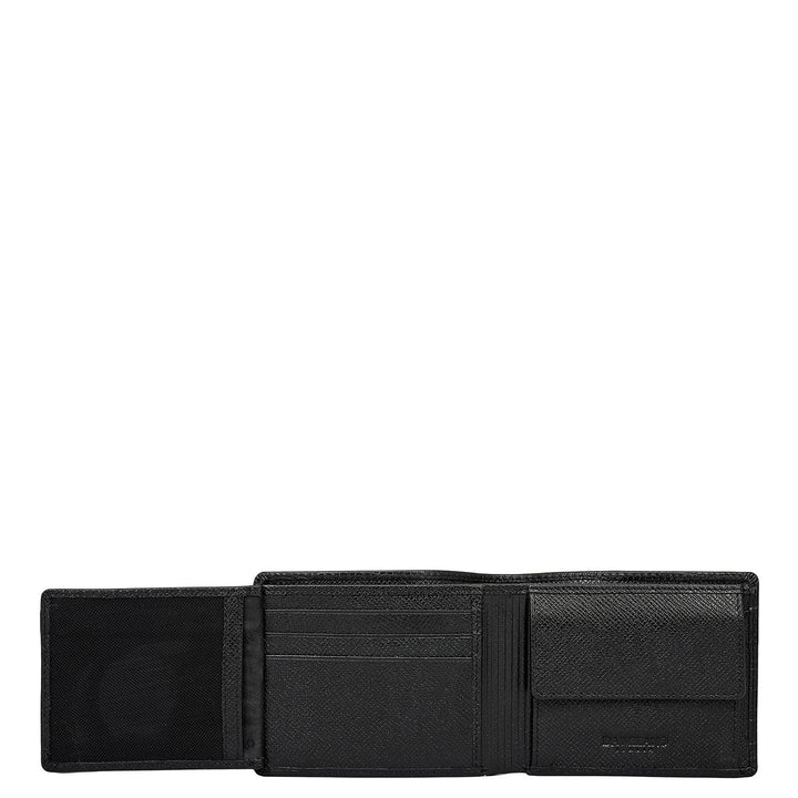 Black Bifold Leather Mens Wallet