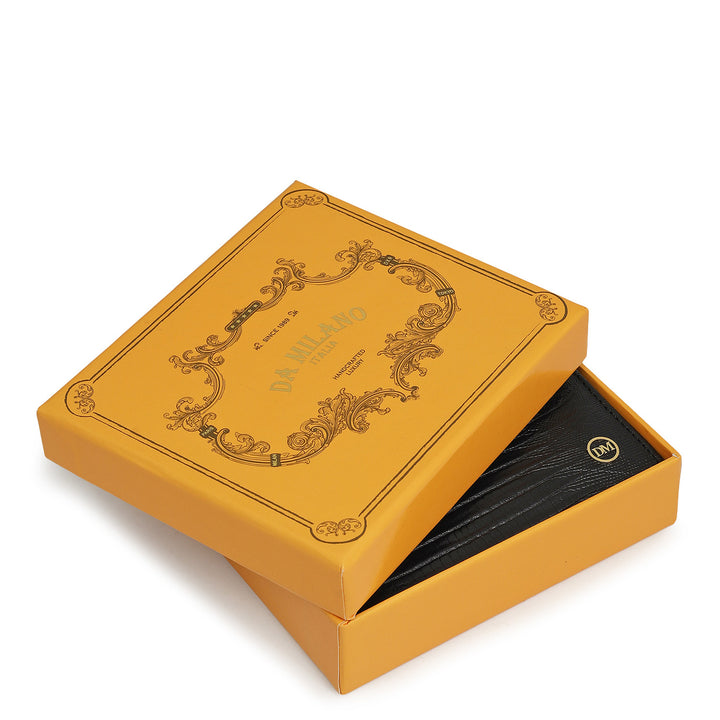 Black Bifold Leather Mens Wallet
