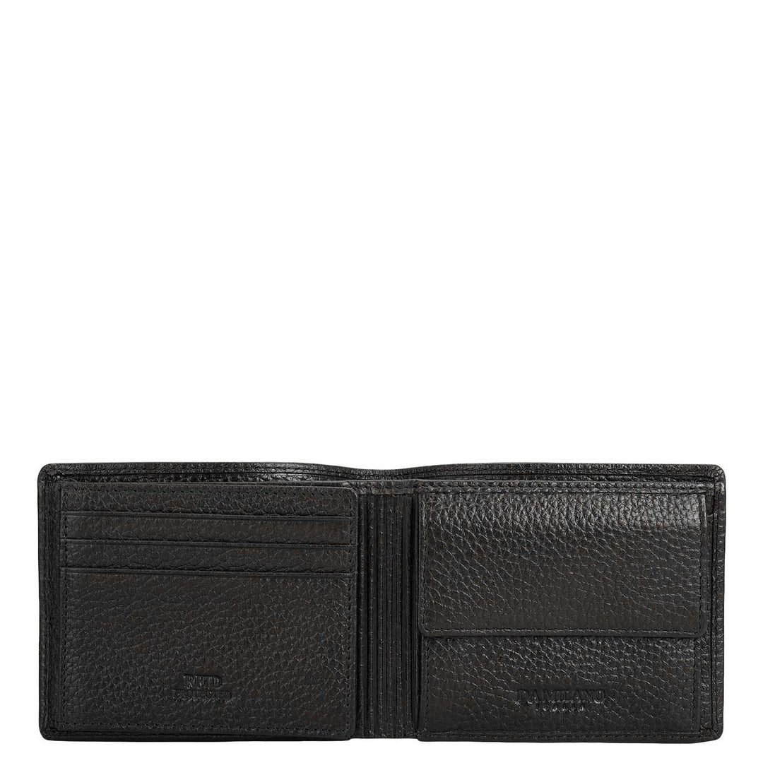 Black Bifold Leather Mens Wallet