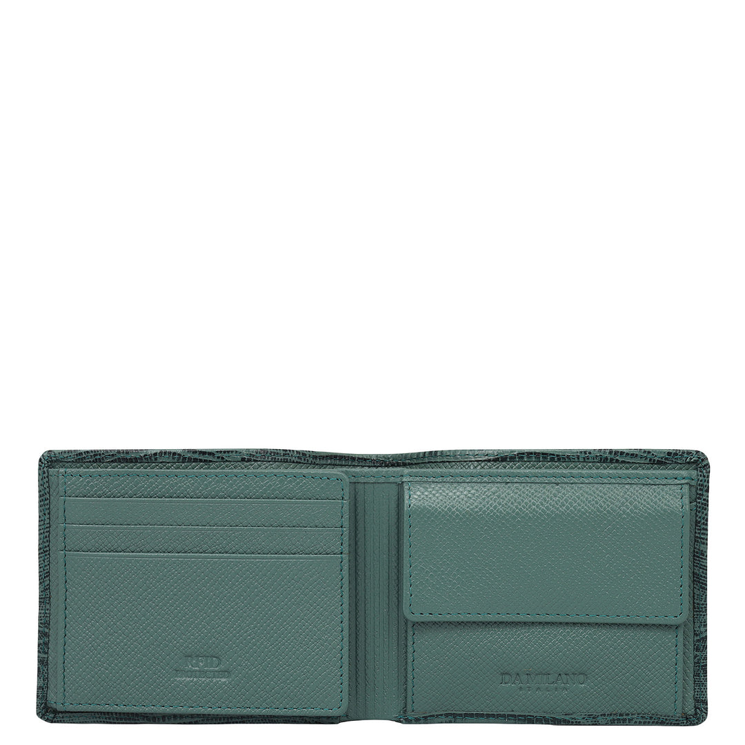 Green Bifold Leather Mens Wallet