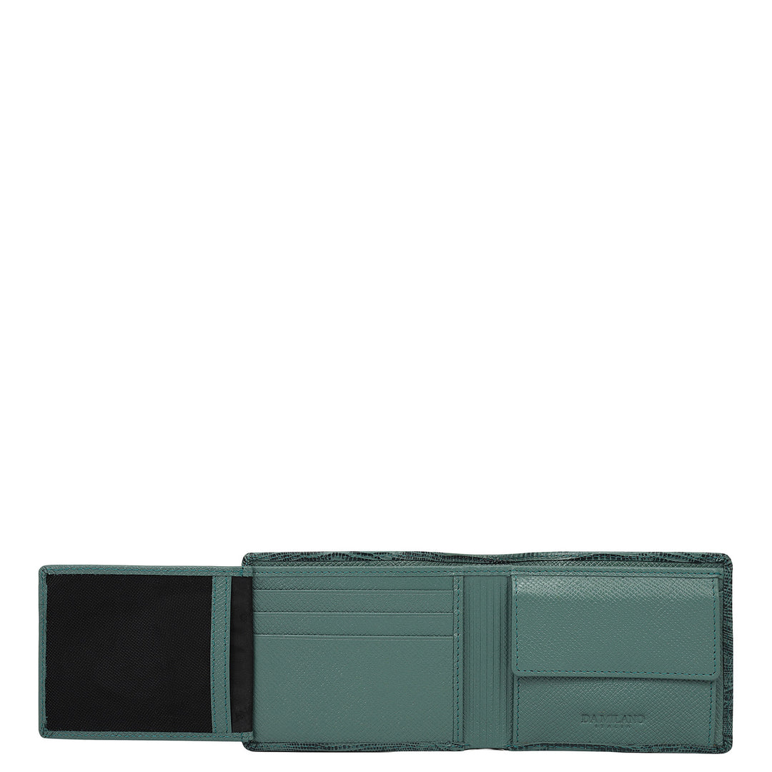 Green Bifold Leather Mens Wallet