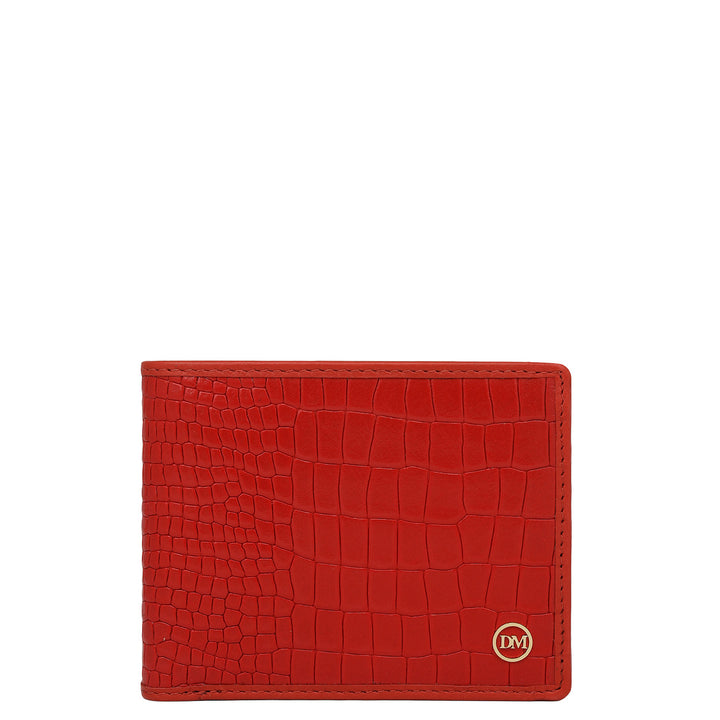 Red Bifold Leather Mens Wallet