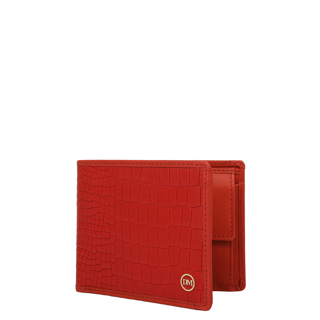 Red Bifold Leather Mens Wallet
