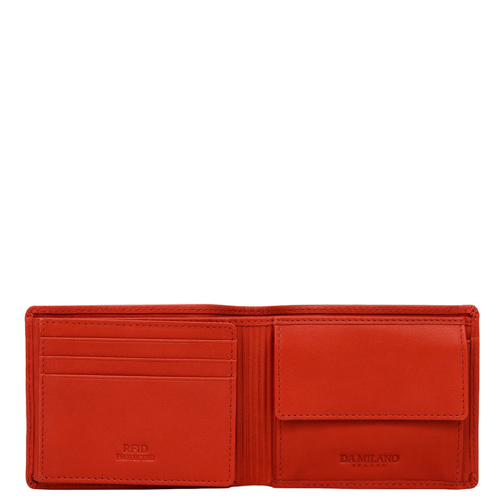 Red Bifold Leather Mens Wallet