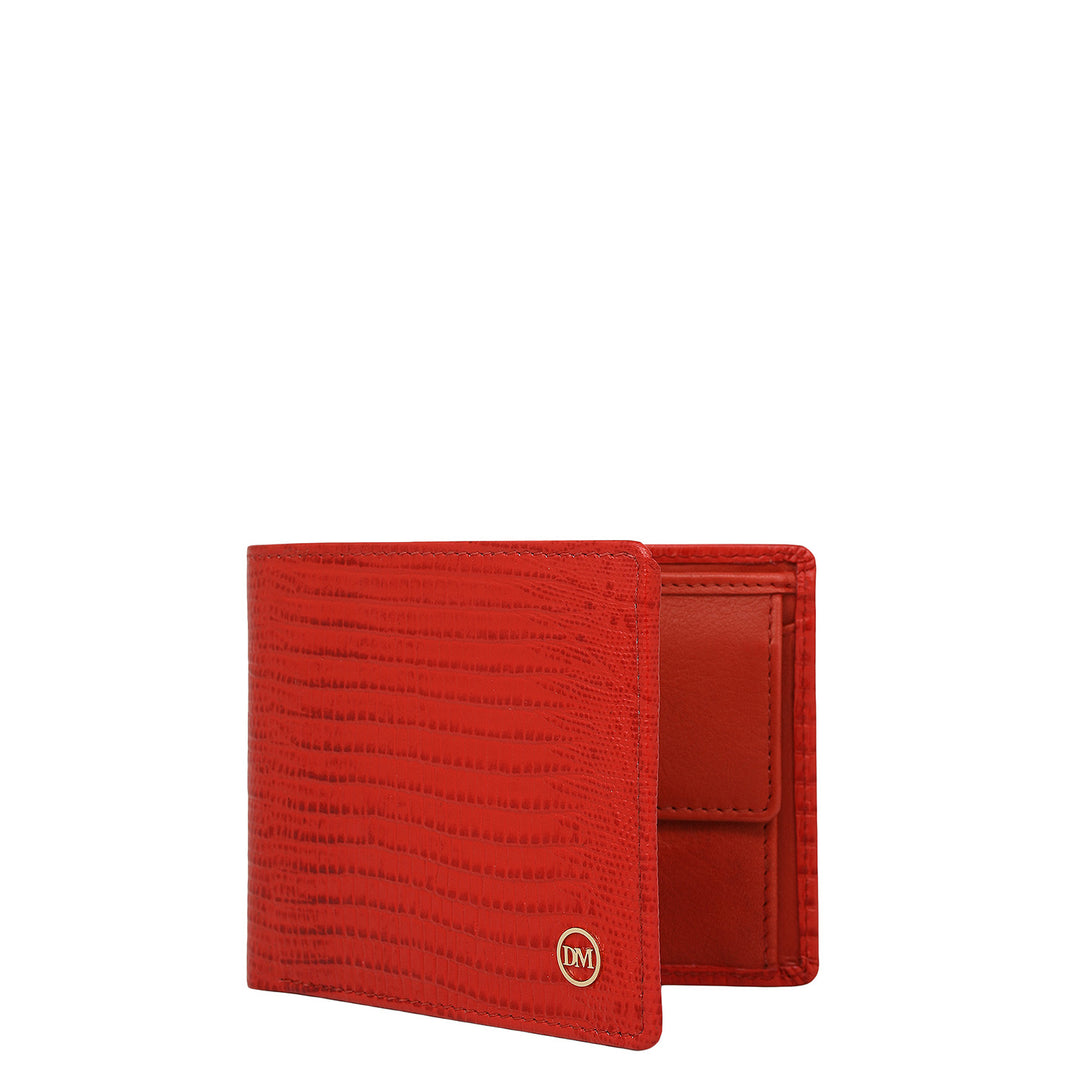 Red Bifold Leather Mens Wallet