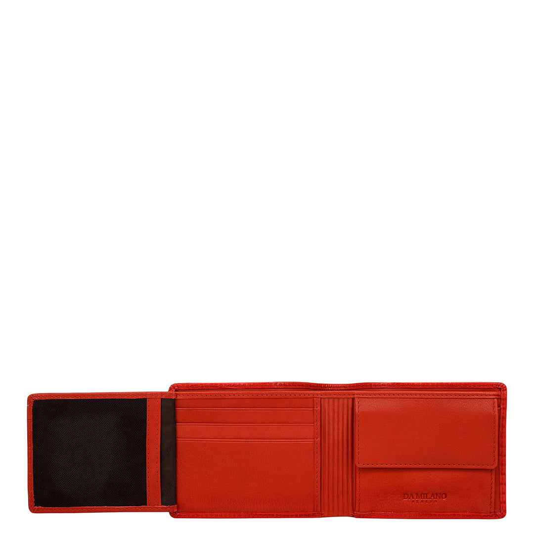 Red Bifold Leather Mens Wallet