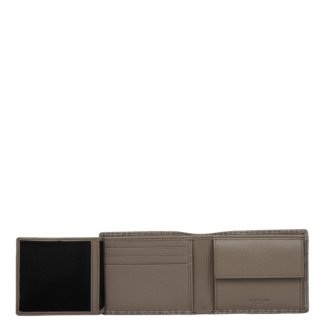 Smoke Grey Bifold Leather Mens Wallet