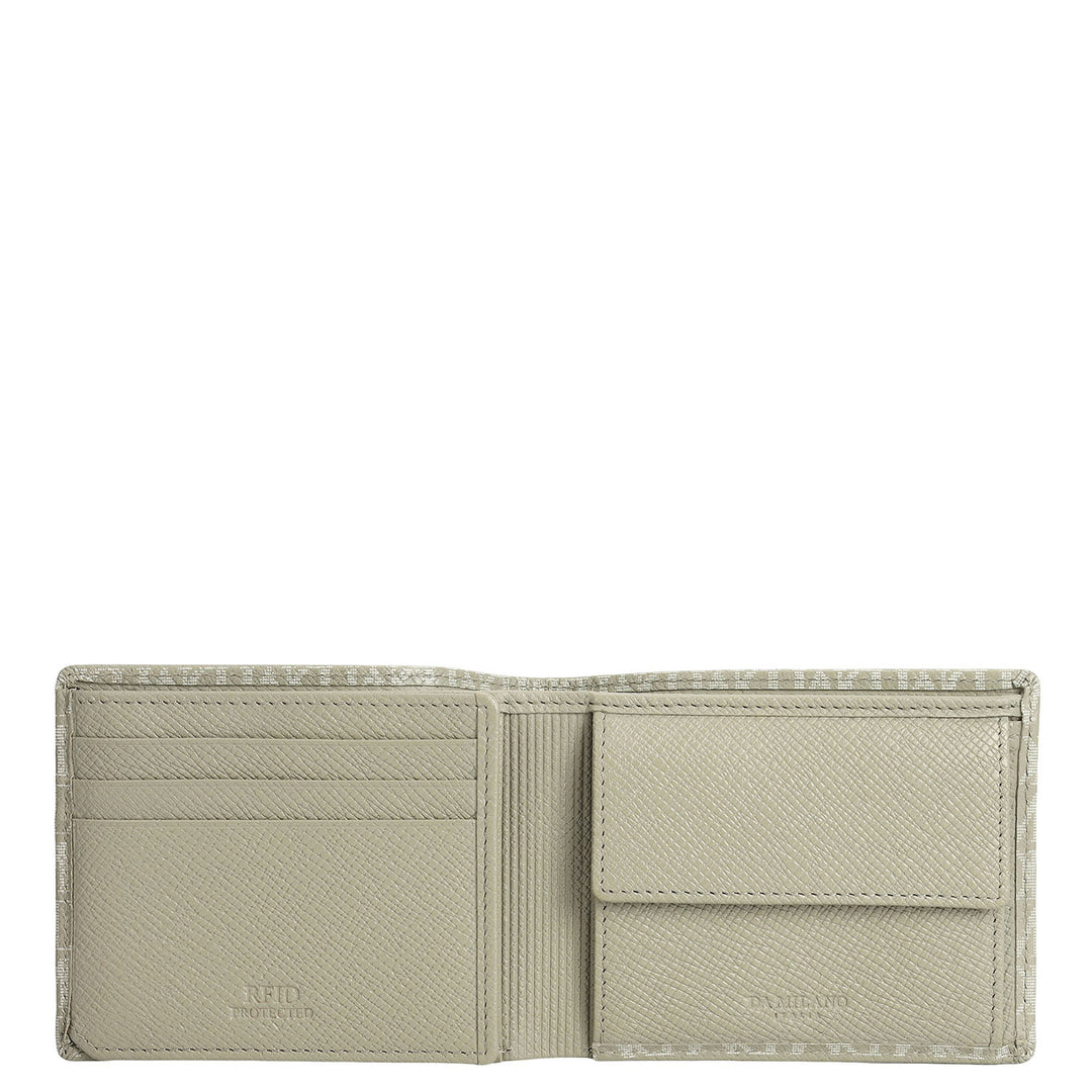 Stone Grey Bifold Leather Mens Wallet