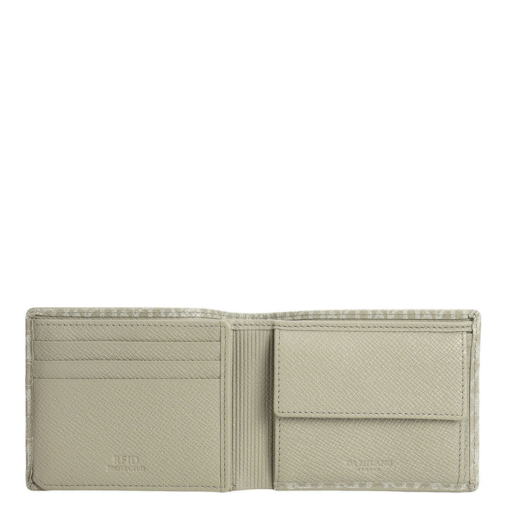 Stone Grey Bifold Leather Mens Wallet