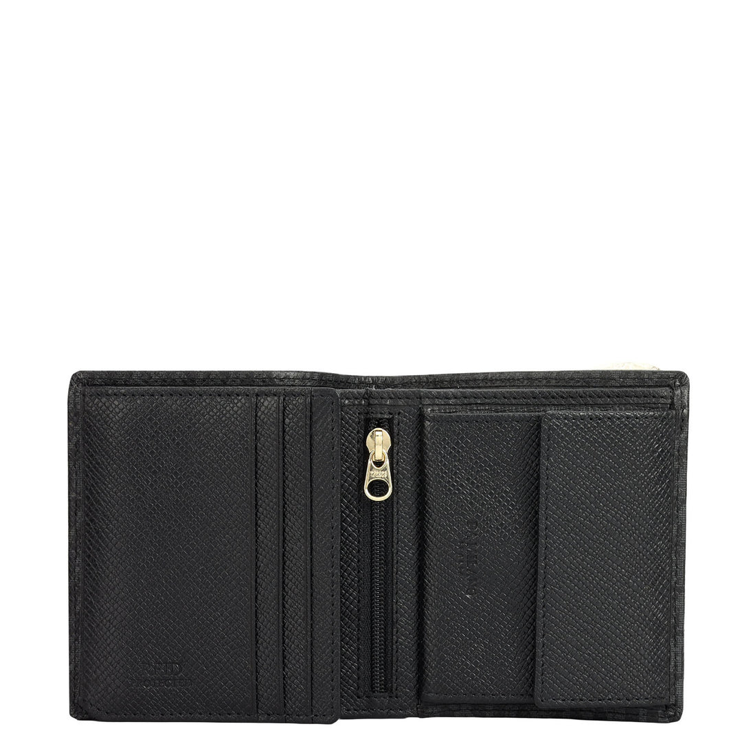 Black Bifold Leather Mens Wallet