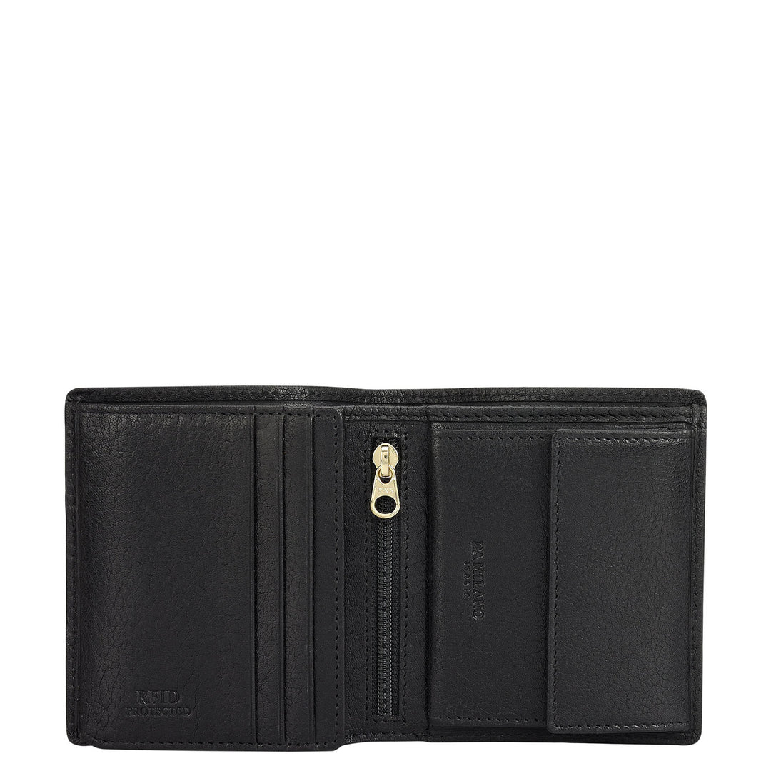 Black Bifold Leather Mens Wallet