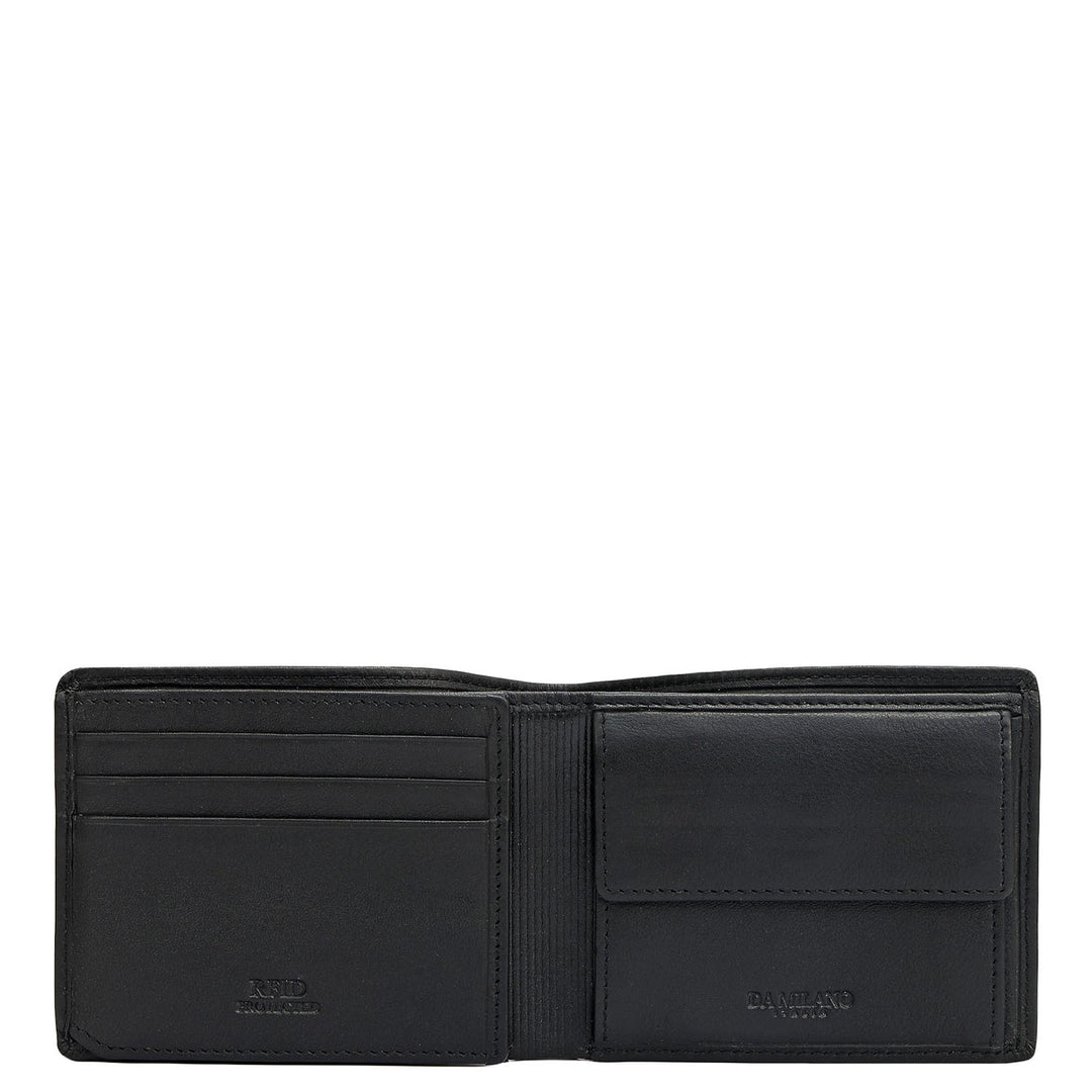 Black Bifold Leather Mens Wallet
