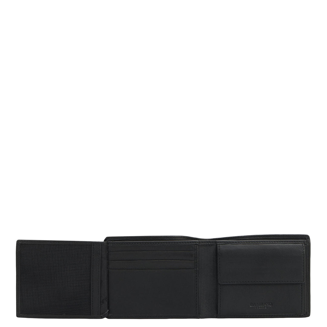 Black Bifold Leather Mens Wallet