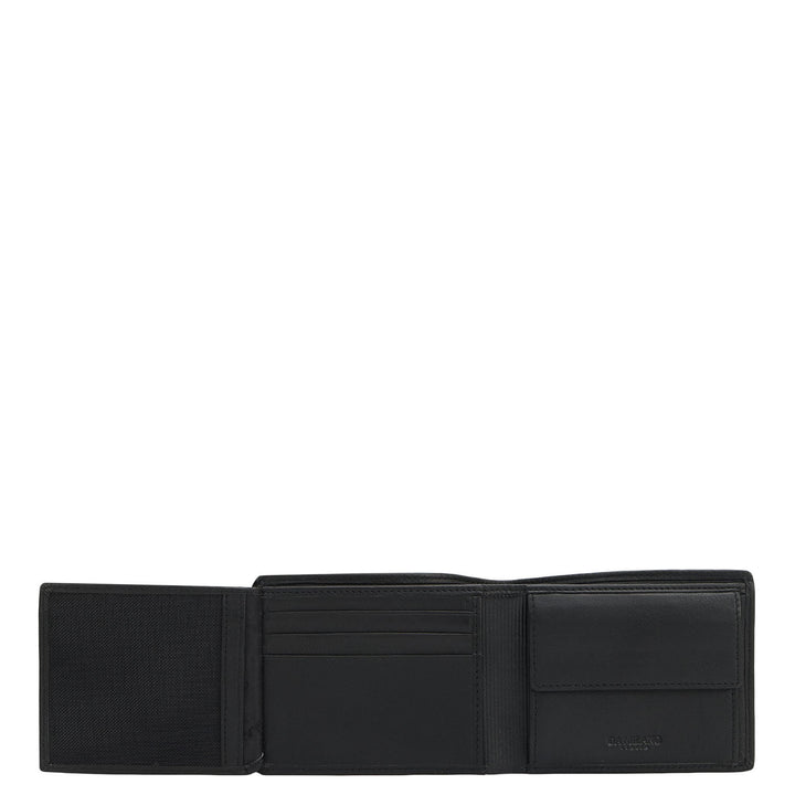 Black Bifold Leather Mens Wallet