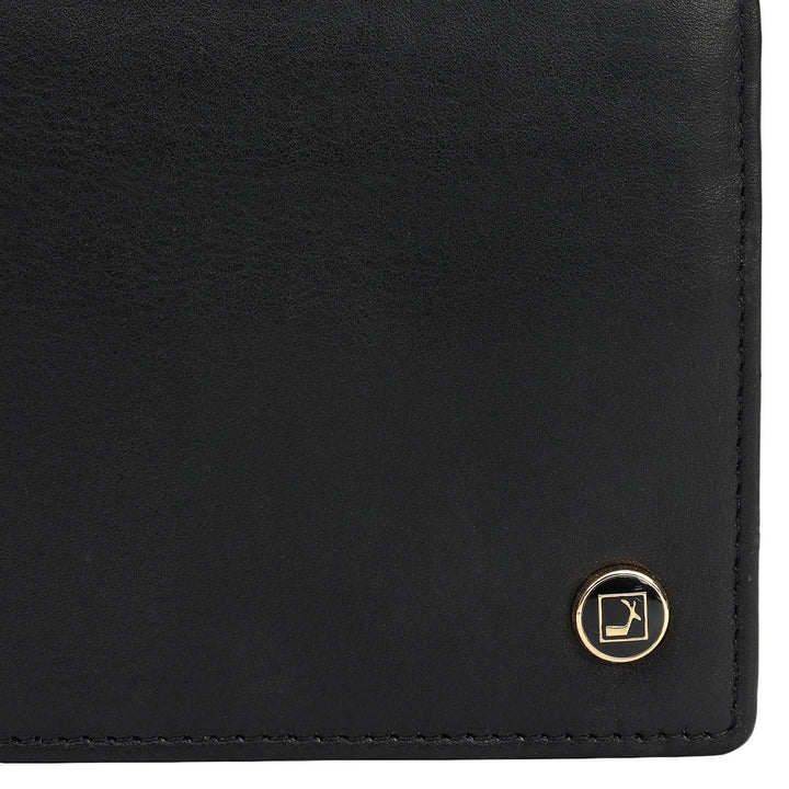 Black Bifold Leather Mens Wallet