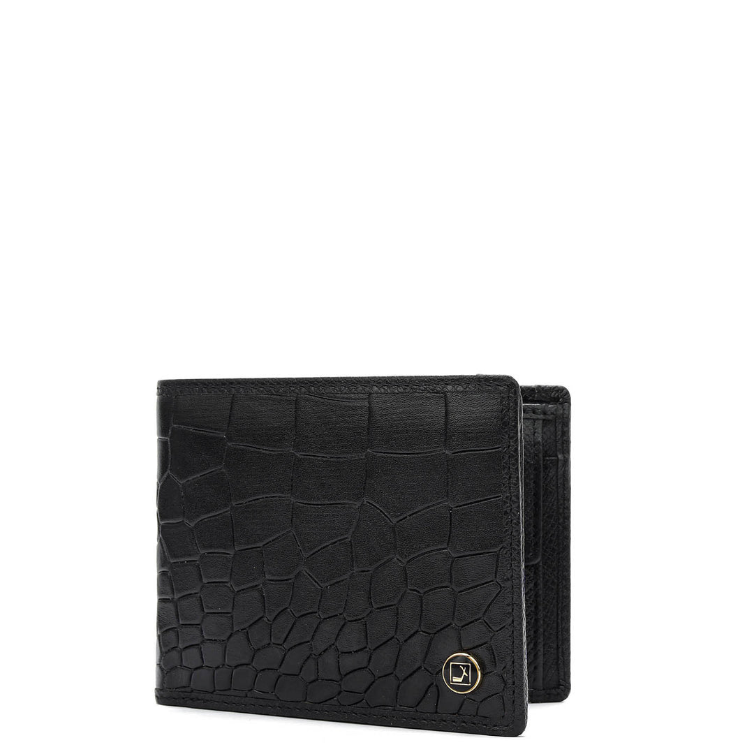 Black Bifold Leather Mens Wallet