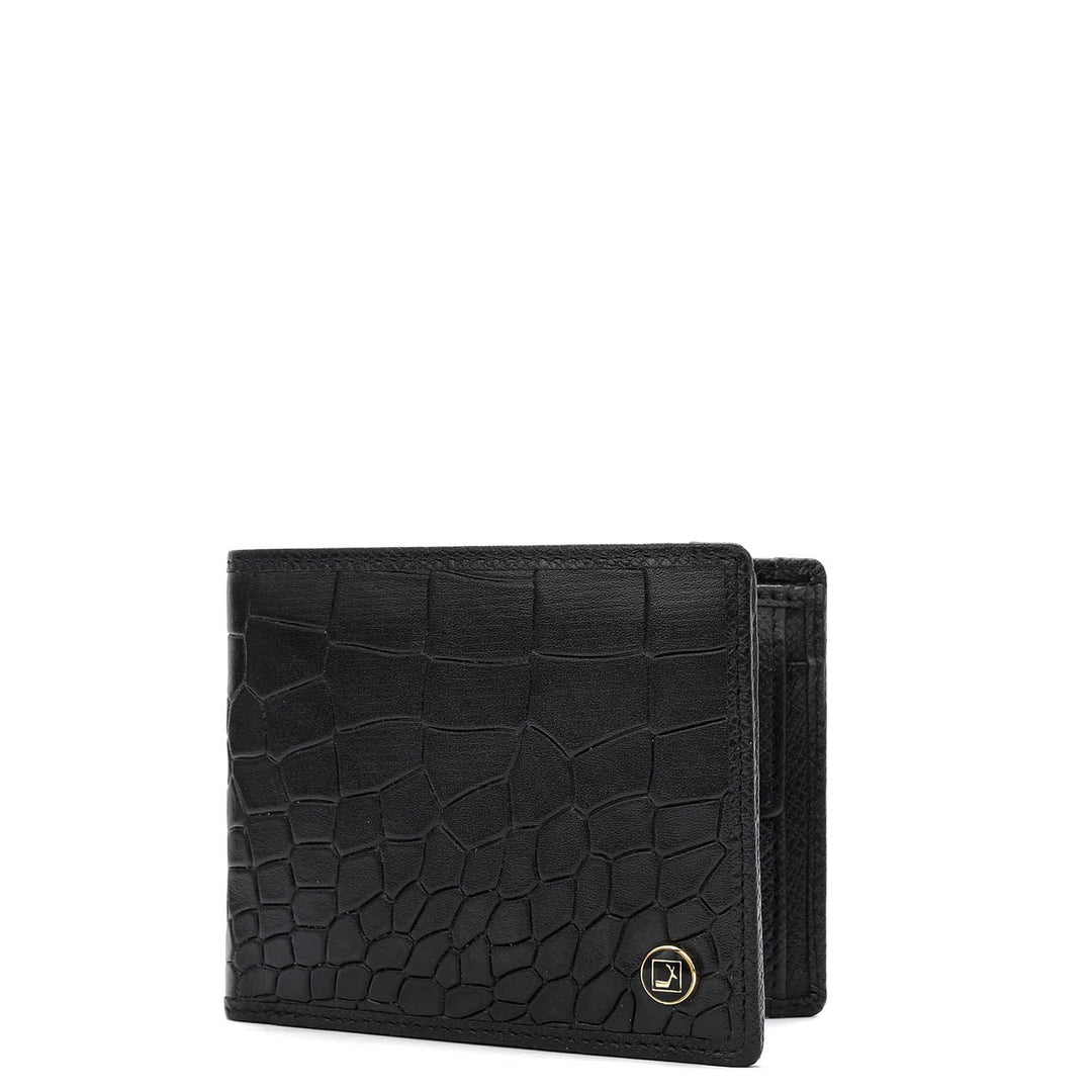 Black Bifold Leather Mens Wallet