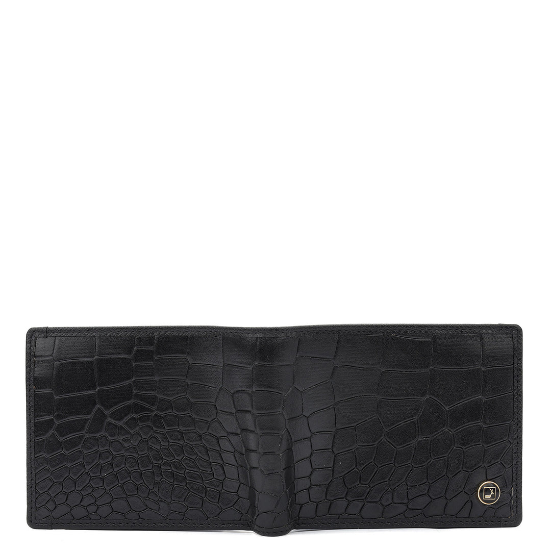 Black Bifold Leather Mens Wallet