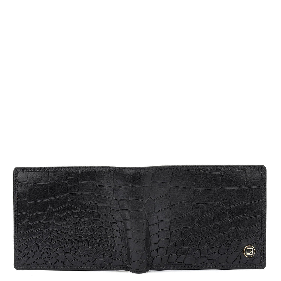 Black Bifold Leather Mens Wallet
