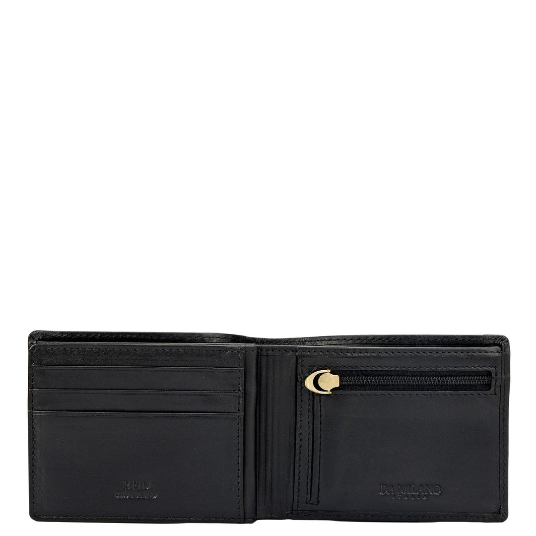 Black Bifold Leather Mens Wallet