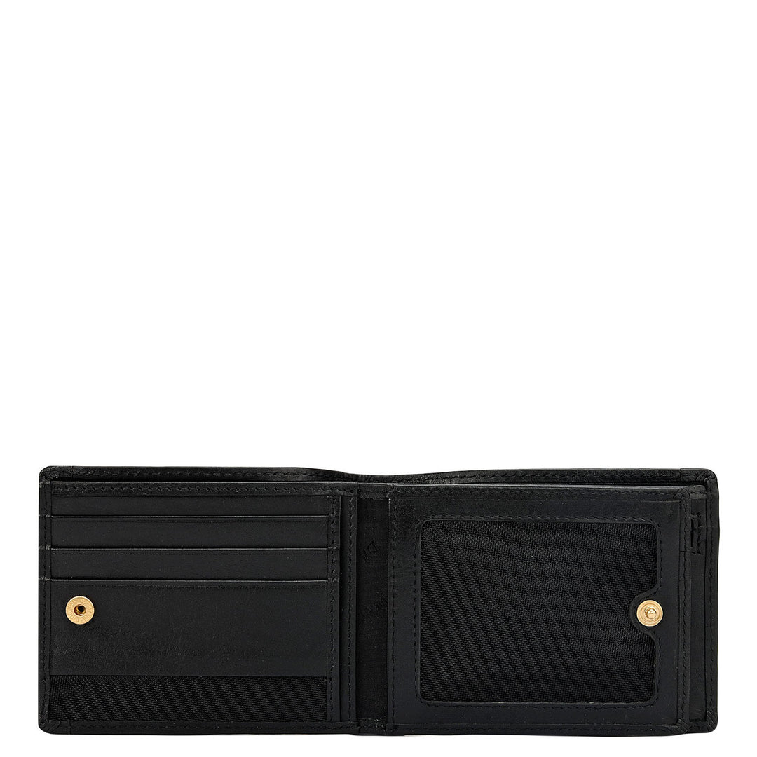 Black Bifold Leather Mens Wallet