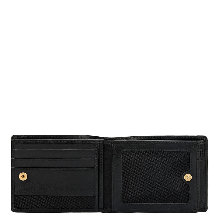 Black Bifold Leather Mens Wallet