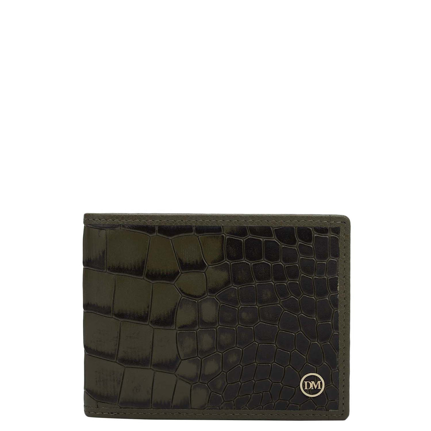 Military Green Bifold Leather Mens Wallet