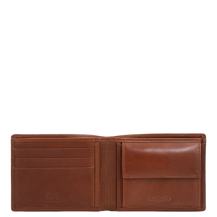 Cognac Bifold Leather Mens Wallet