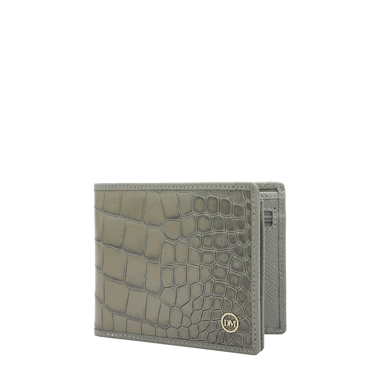 Grey Bifold Leather Mens Wallet