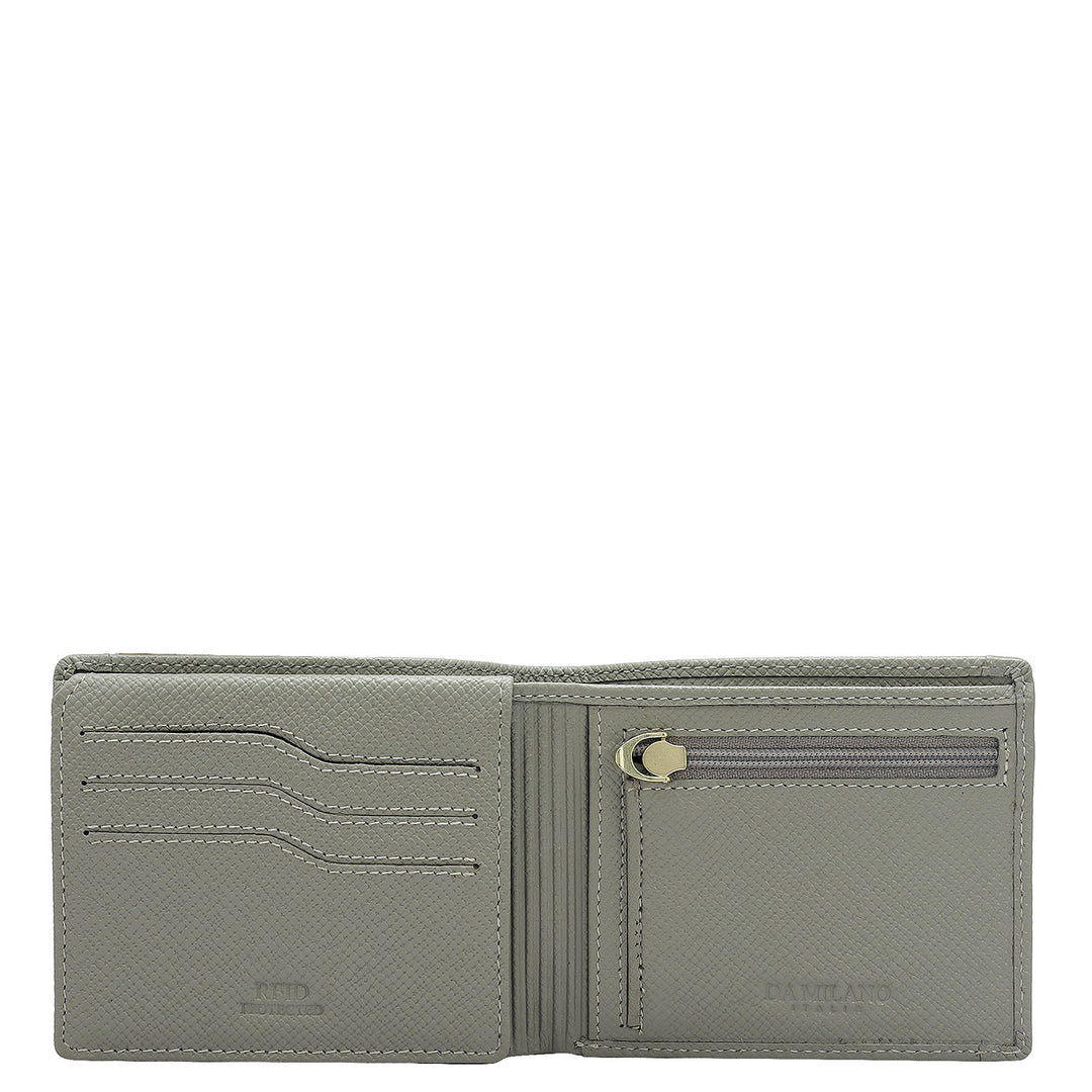 Grey Bifold Leather Mens Wallet